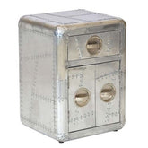 Aviator Aluminium Aviation rivet detail unusual Aviator Bedside One Drawer